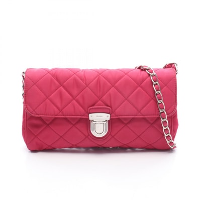 プラダ PRADA TESSUTO IMPUNTU ショルダーバッグ バッグ ナイロン レザー レディース ピンク系 BP0584 【中古】