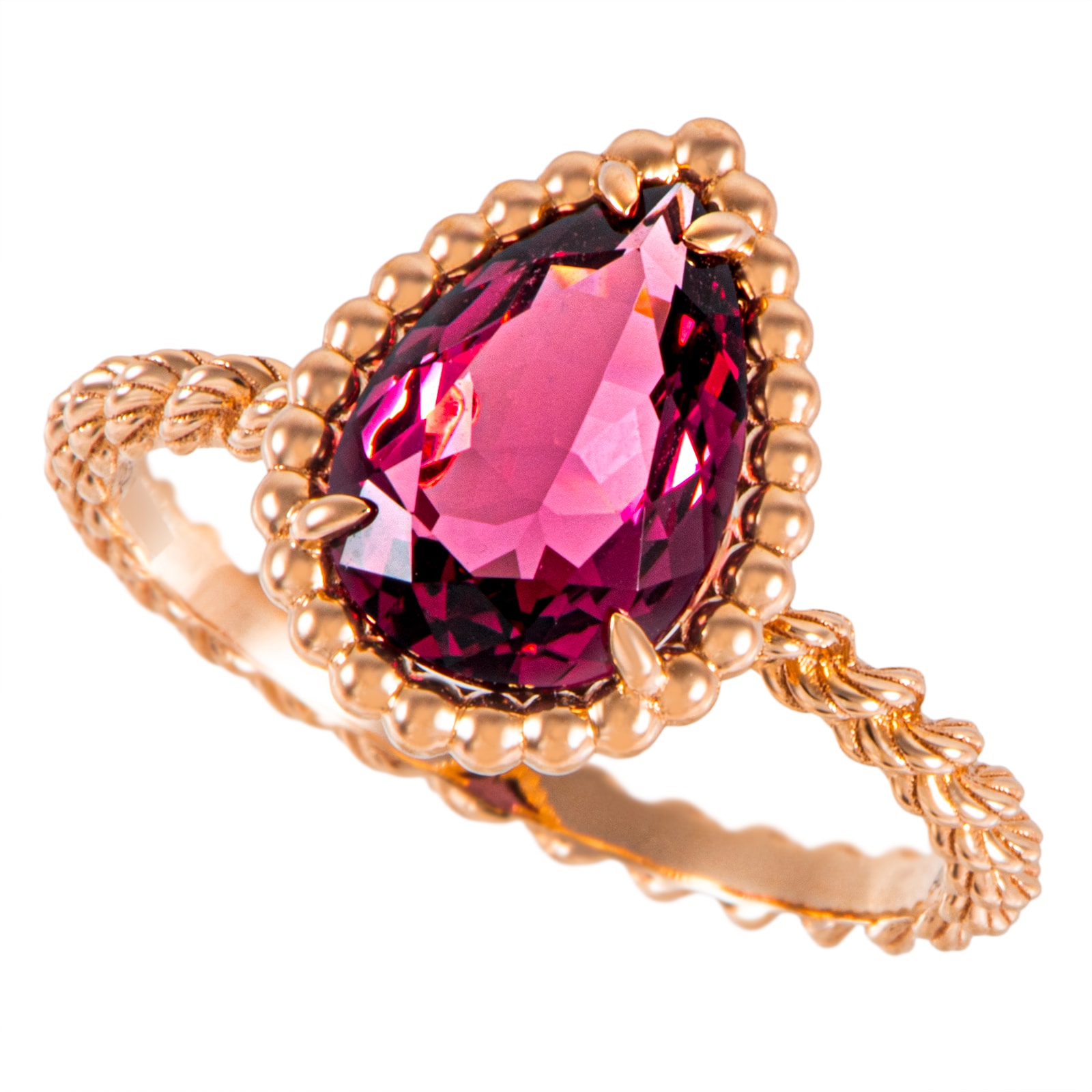 Boucheron ブシュロン セルパンボエム リング スモール JRG0278352 指輪 12号 K18PG ガーネット ピンク ゴールド【中古】