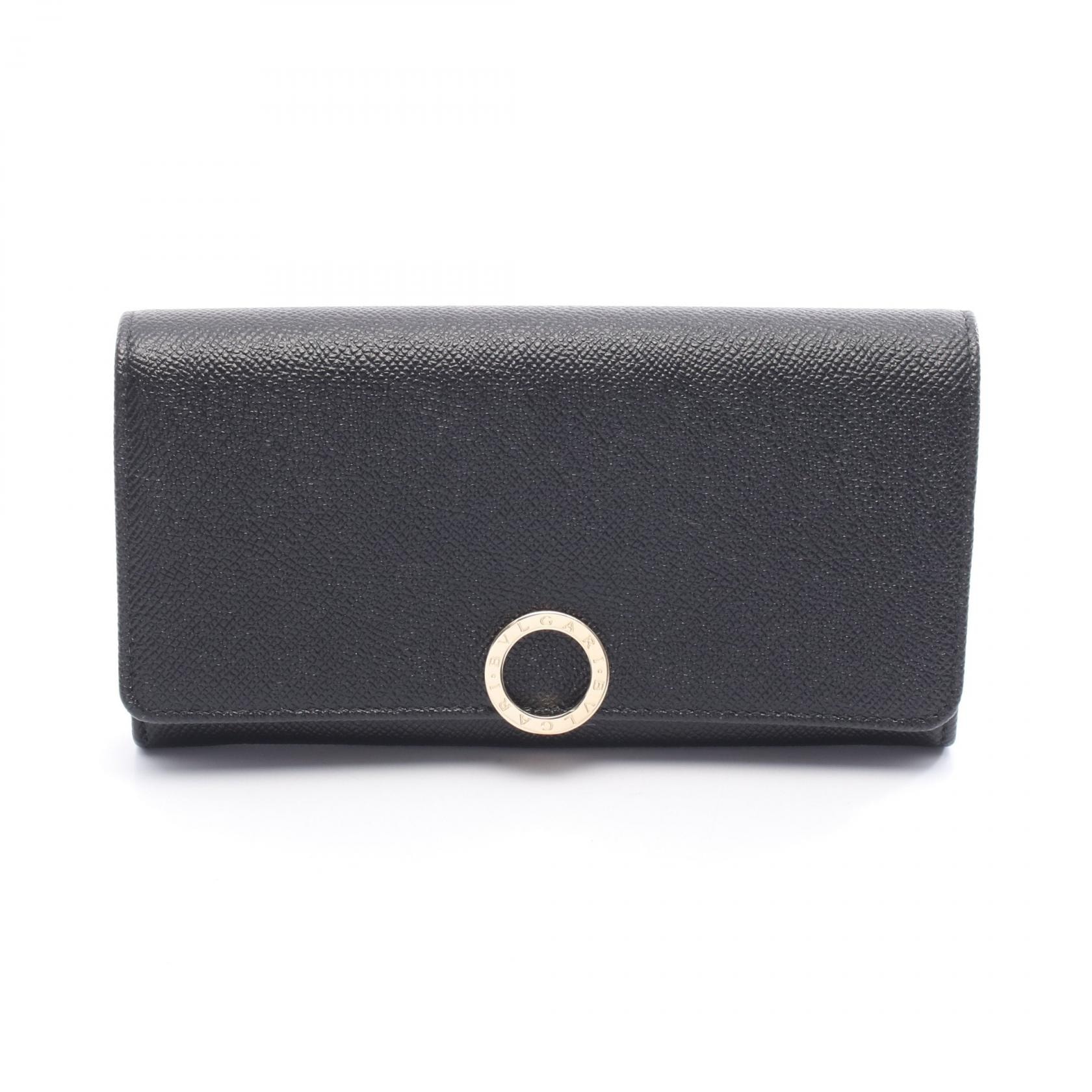 ブルガリ BVLGARI ブルガリブルガリ ラージウォレット 二つ折り長財布 財布 レザー メンズ ブラック系 280526 【中古】