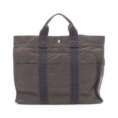 エルメス HERMES エールラインMM トートバッグ バッグ キャンバス メンズ レディース グレー系 【中古】