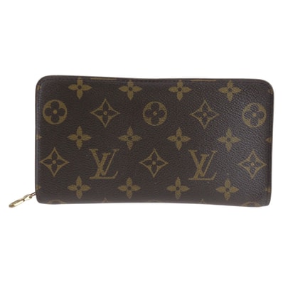 LOUIS VUITTON ルイヴィトン モノグラム ポルトモネジップ ブラウン ゴールド金具 PVC 長財布 ロングウォレット 1-0294318 【中古】