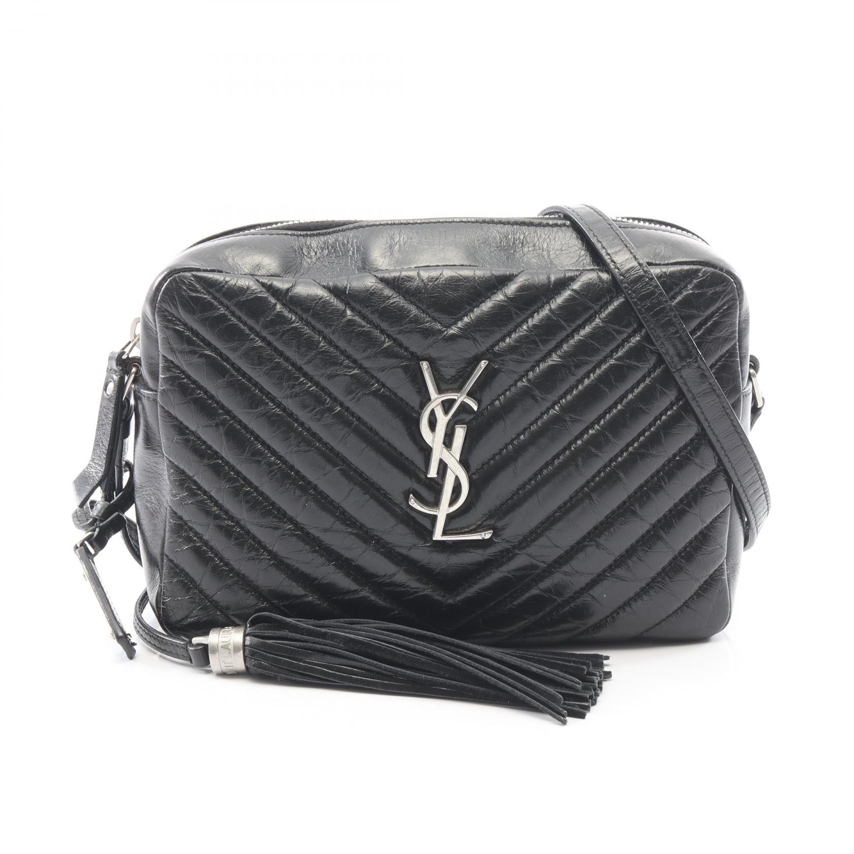 サンローランパリ SAINT LAURENT PARIS LOU ルー モノグラム カメラバッグ ショルダーバッグ バッグ レザー レディース ブラック系 468537 【中古】