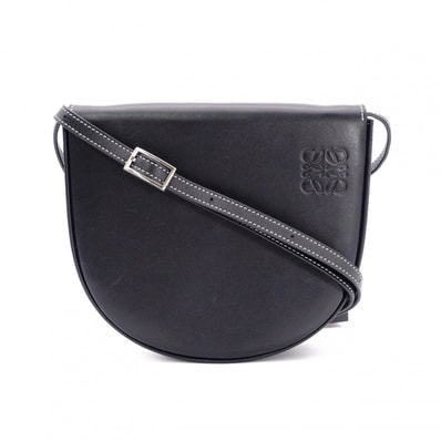 LOEWE ロエベ アナグラム ショルダーバッグ レザー ブラック クロスボディ