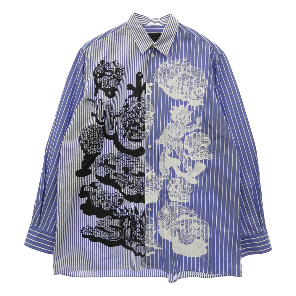 Stella McCartney ステラマッカートニー 長袖シャツ Will Sweeney ウィル・スウィーニー グラフィックプリント クレイジーパターン ストライプ 長袖シャツ ブルー系 40【中古】
