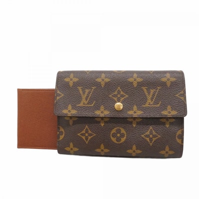 【6dd4294】ルイヴィトン 三つ折り財布 モノグラム ポルトトレゾールエテュイシェキエ M61200 ブラウン【中古】メンズ レディース ユニセックス