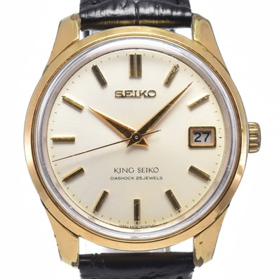 セイコー SEIKO 4402-8000 ヴィンテージ キングセイコー デイト シルバー 手巻き メンズ 腕時計 M#146776