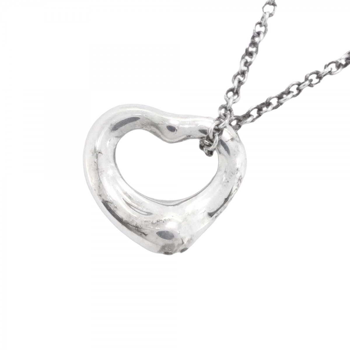 【6jdb0090-k】ティファニー ネックレス オープンハート シルバー925【中古】レディース