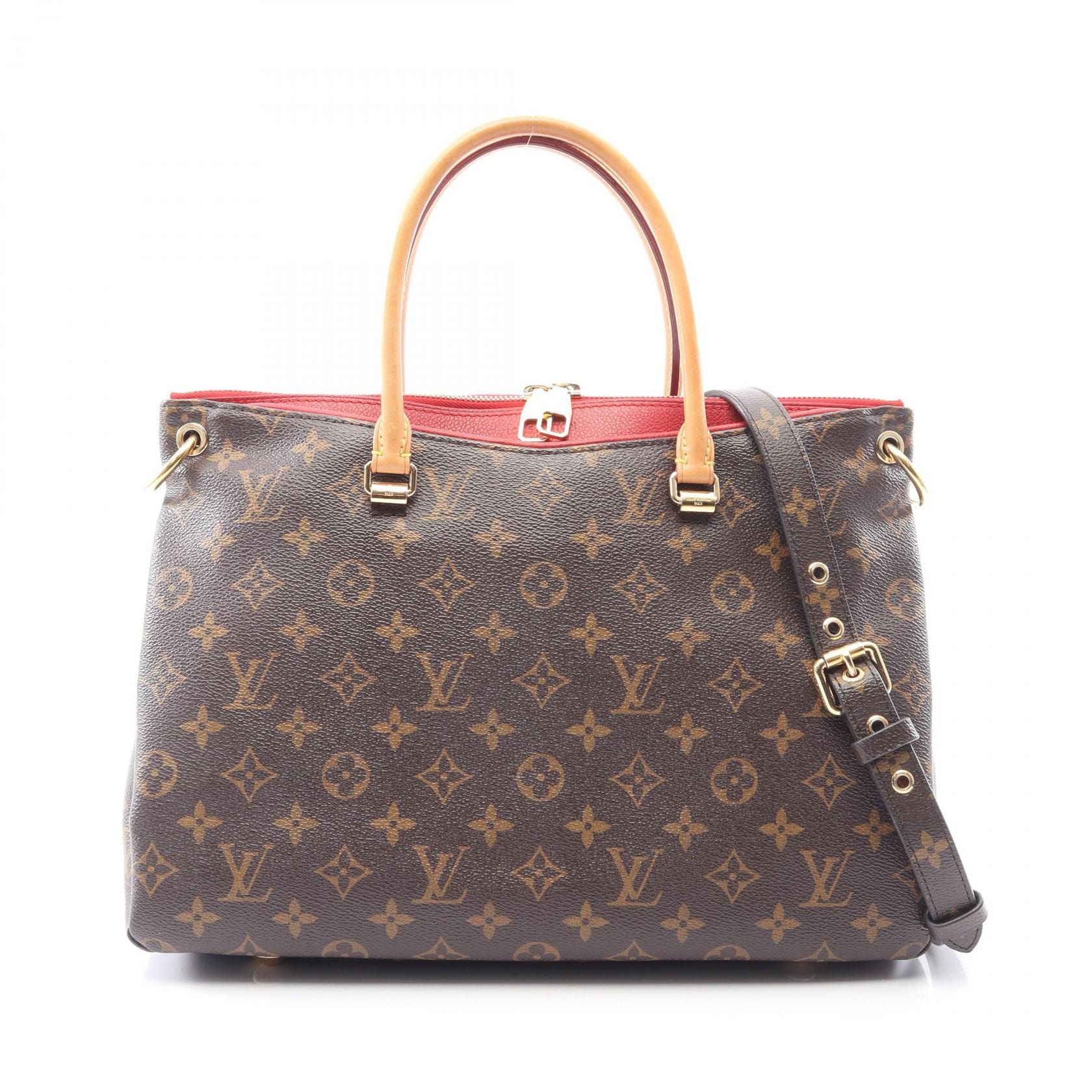 ルイ・ヴィトン LOUIS VUITTON パラス 2WAY ハンドバッグ バッグ PVCコーティングキャンバス レザー モノグラム スリーズ レディース ブラウン系 / レッド系 M41175 【中古】