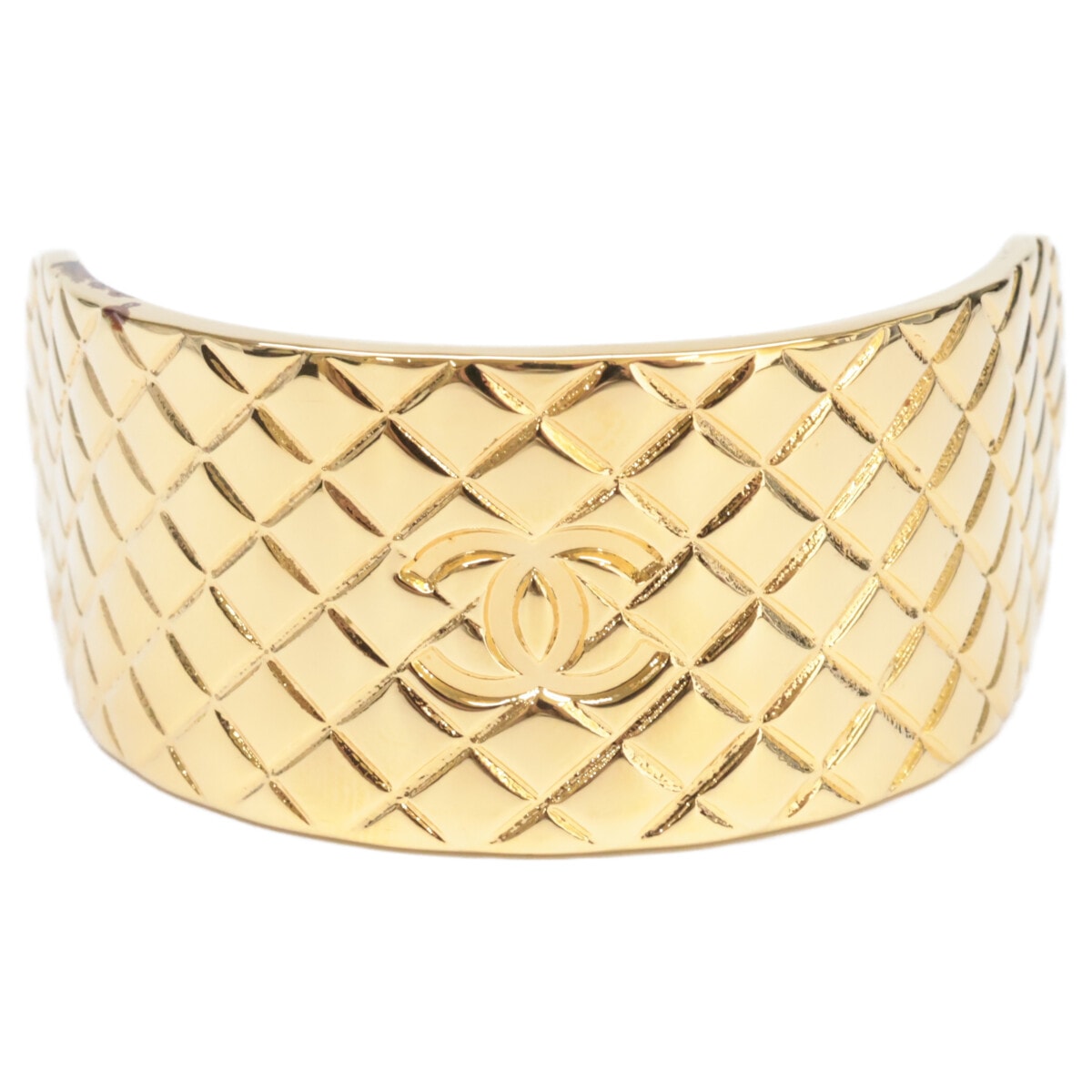 シャネル 美品 99P ヴィンテージ マトラッセ メタルキルティング ココマーク バレッタ ヘアクリップ