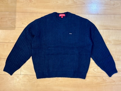 Supreme Small Box Waffle Sweater "Navy"
