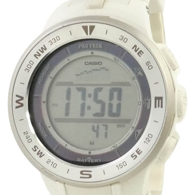 CASIO カシオ PRG-330-7JF PRO TREK Climber Line ソーラー プロトレック トリプルセンサー デジタル 腕時計 ウォッチ ホワイト系【中古】
