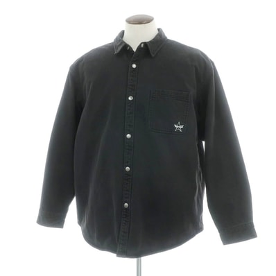 Supreme Quilted Lined Denim Snap Shirt "Black"