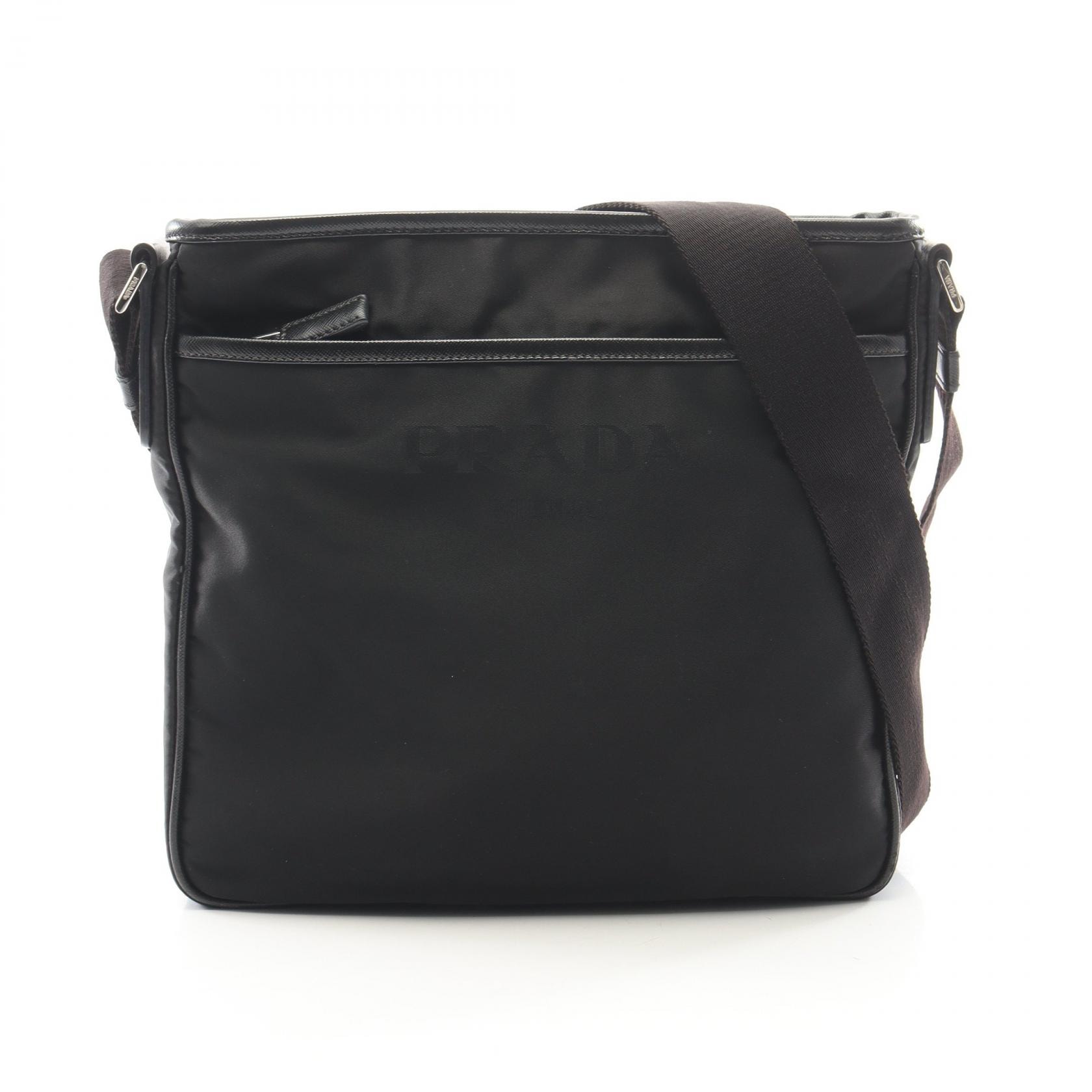 プラダ PRADA ショルダーバッグ バッグ ナイロン サフィアーノレザー レディース ブラック系 VA0797 【中古】