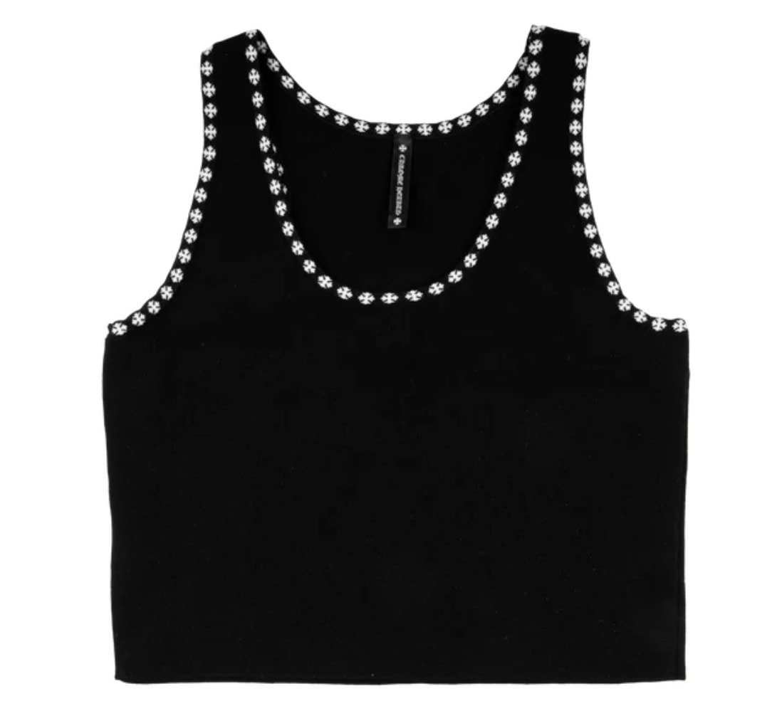 chrome hearts クロスプリント クロップド タンクトップ ブラック XSサイズ