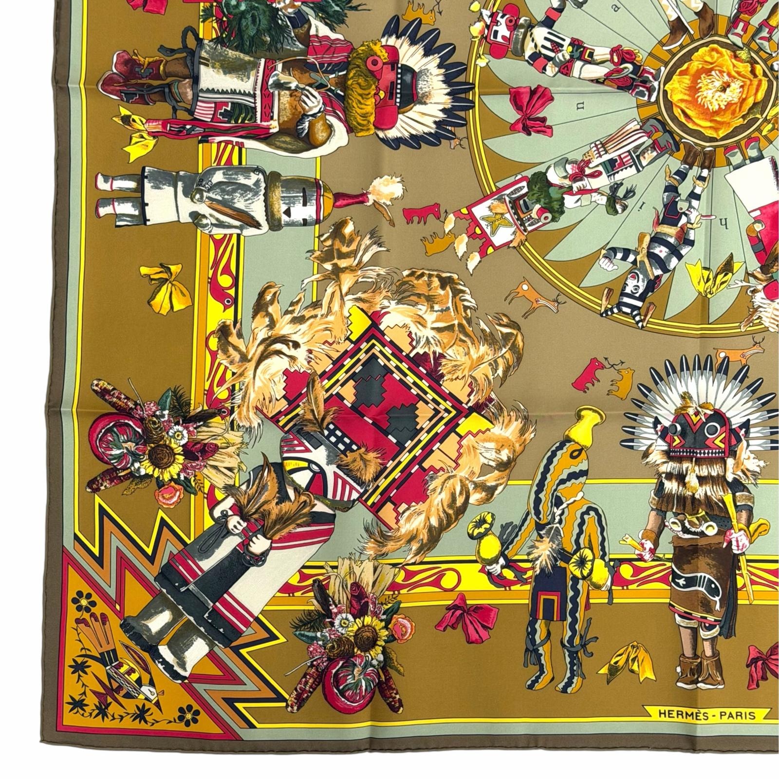 A (未使用に近い)】極美品 エルメス スカーフ Kachinas カチナ 民族 A (未使用に近い)】極美品 エルメス スカーフ Kachinas カチナ 民族