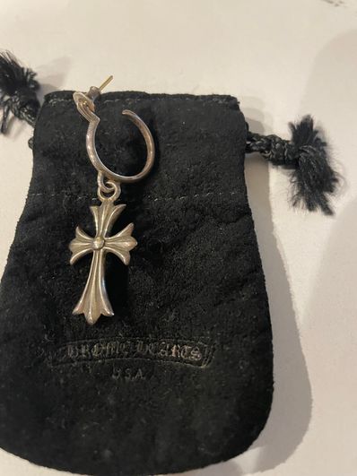 Chrome Hearts Hoop CH Cross Earrings "Silver"