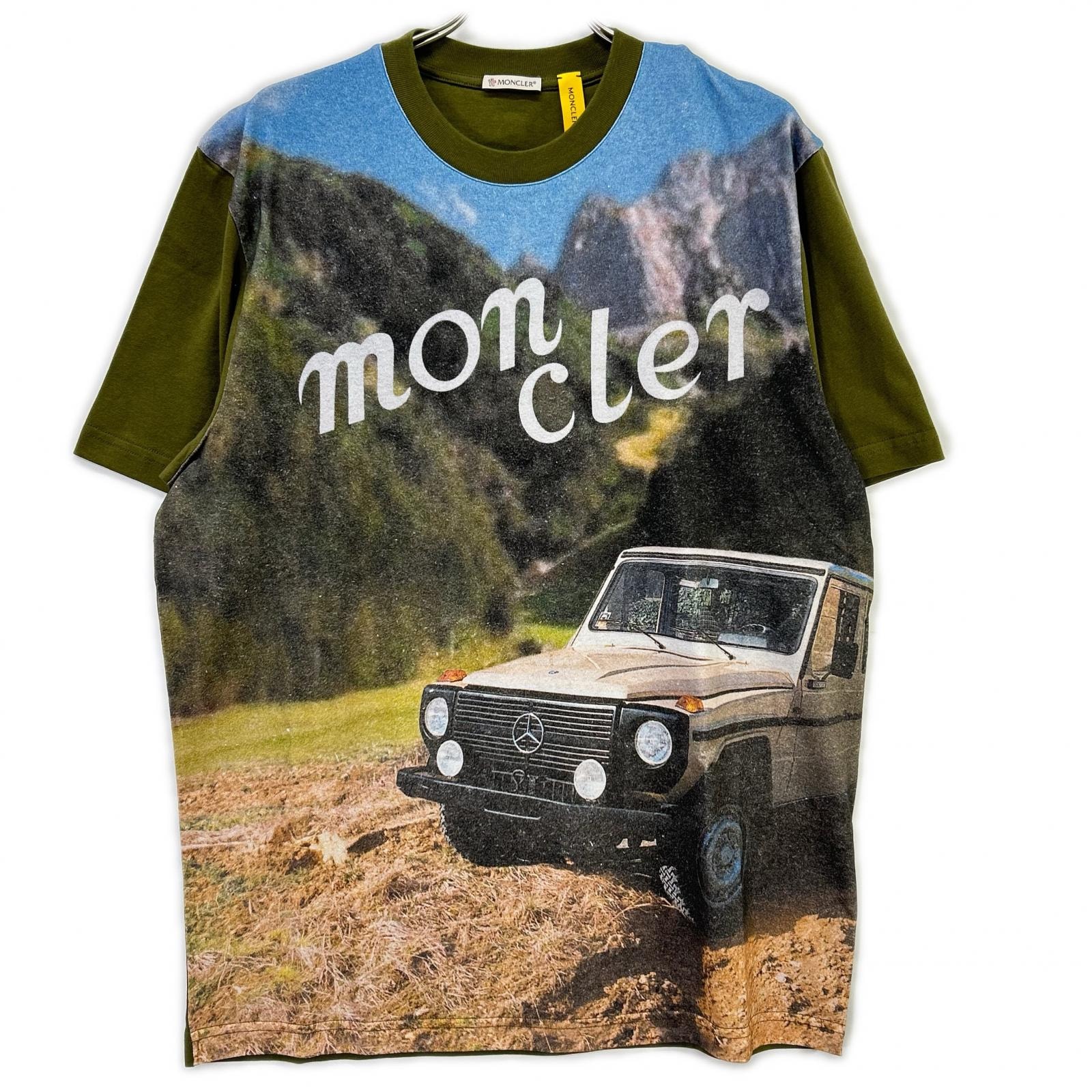 モンクレール 【GENIUS】×MERCEDES-BENZ BY NIGO 25SS SS T-SHIRT カーキ コットン アーカイブフォトプリント Tシャツ L