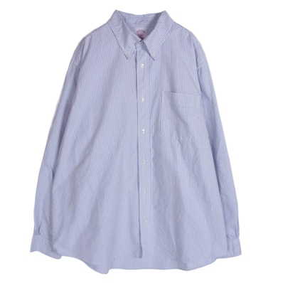 Brooks Brothers ブルックスブラザーズ 長袖シャツ オックスフォード ボタンダウン キャンディストライプ 長袖 フライデー シャツ ライトブルー系 XL【中古】