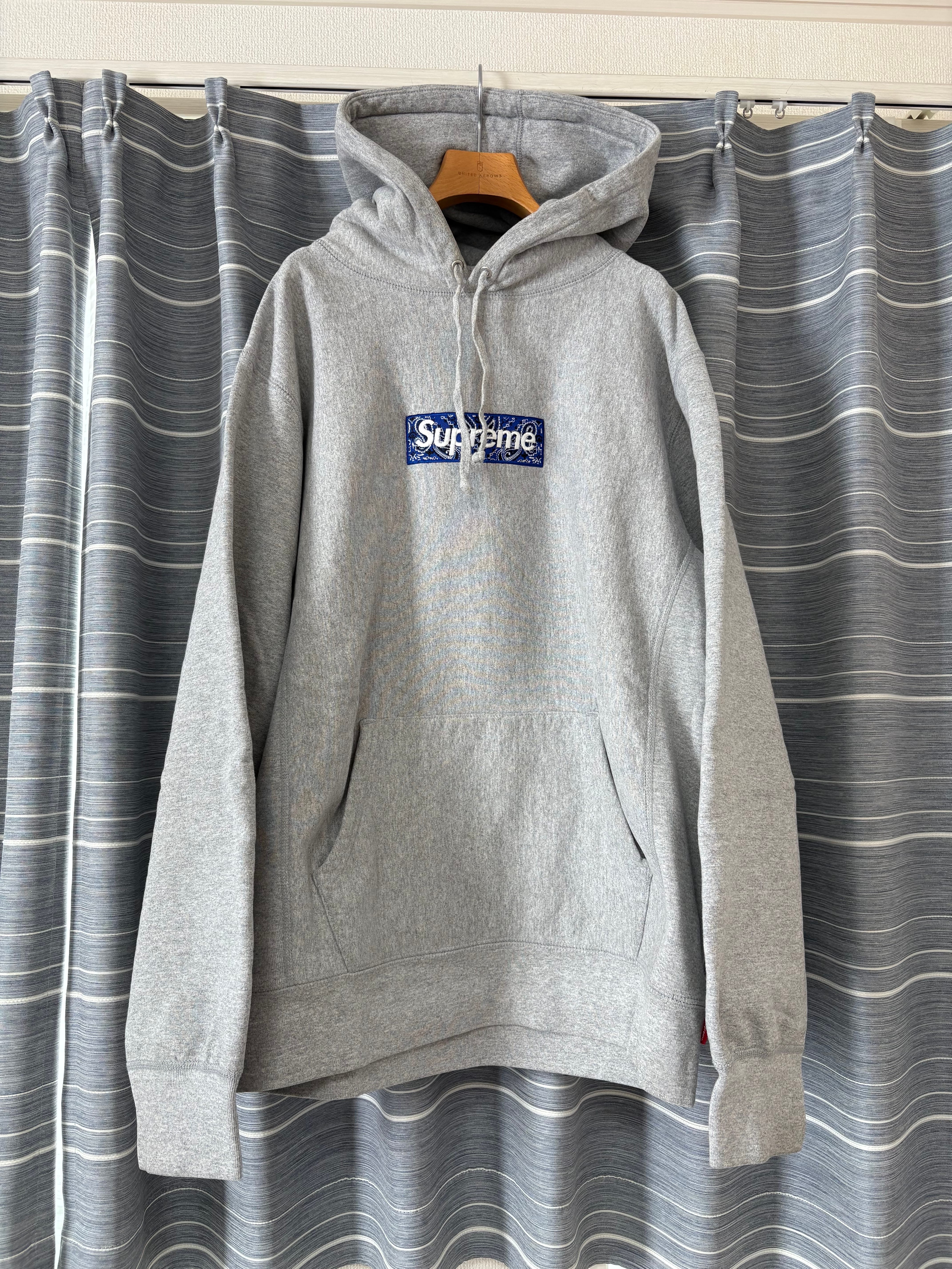 Supreme Bandana Box Logo Hooded Sweatshirt "Grey"