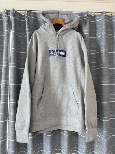 Supreme Bandana Box Logo Hooded Sweatshirt "Grey"