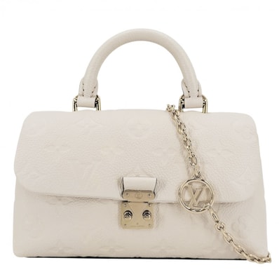 LOUIS VUITTON ルイヴィトン 2WAY ナノ・マドレーヌ ハンドバッグ ショルダーバッグ 肩掛け 斜め掛け M12145 モノグラムアンプラント クレーム ゴールド金具 レディース 美品【中古品】