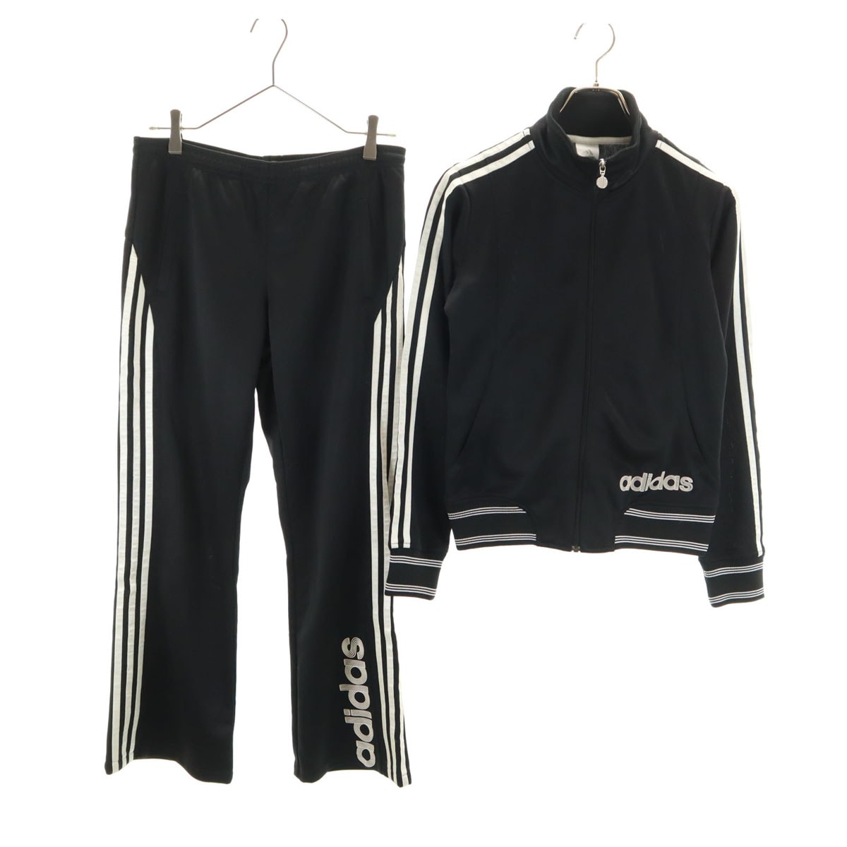 adidas アディダス トラックジャケット 上下セットアップ M ブラック ジャージ 3ライン