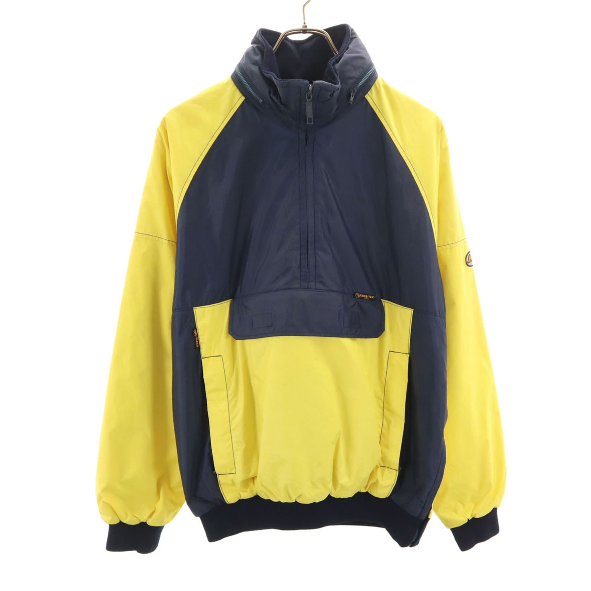 mont-bell モンベル 80s ヴィンテージ ゴアテックス ハーフジップ ジャケット L イエロー系 薄中綿入り アウトドア