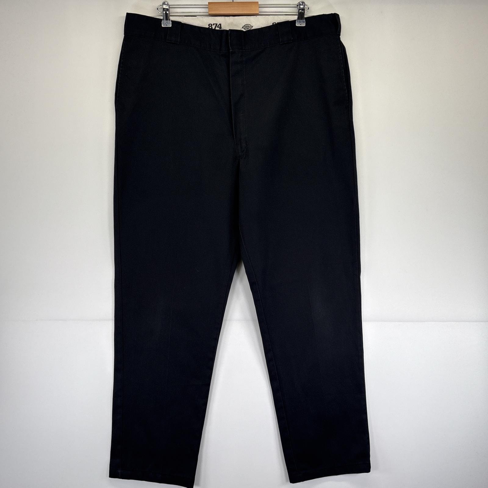 古着 ディッキーズ Dickies ワークパンツ 874 ワンポイントロゴ 長ズボン チノパン 大きいサイズ テーパード ブラック メンズ