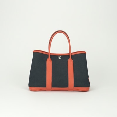エルメス HERMES ガーデンパーティTPM ガーデンパーティ TPM ガーデンパーティ30 ガーデンパーティー バッグ トートバッグ トワルミリタリー ブルーマリン Bluemarine オレンジポピー Orangepoppy ブルー