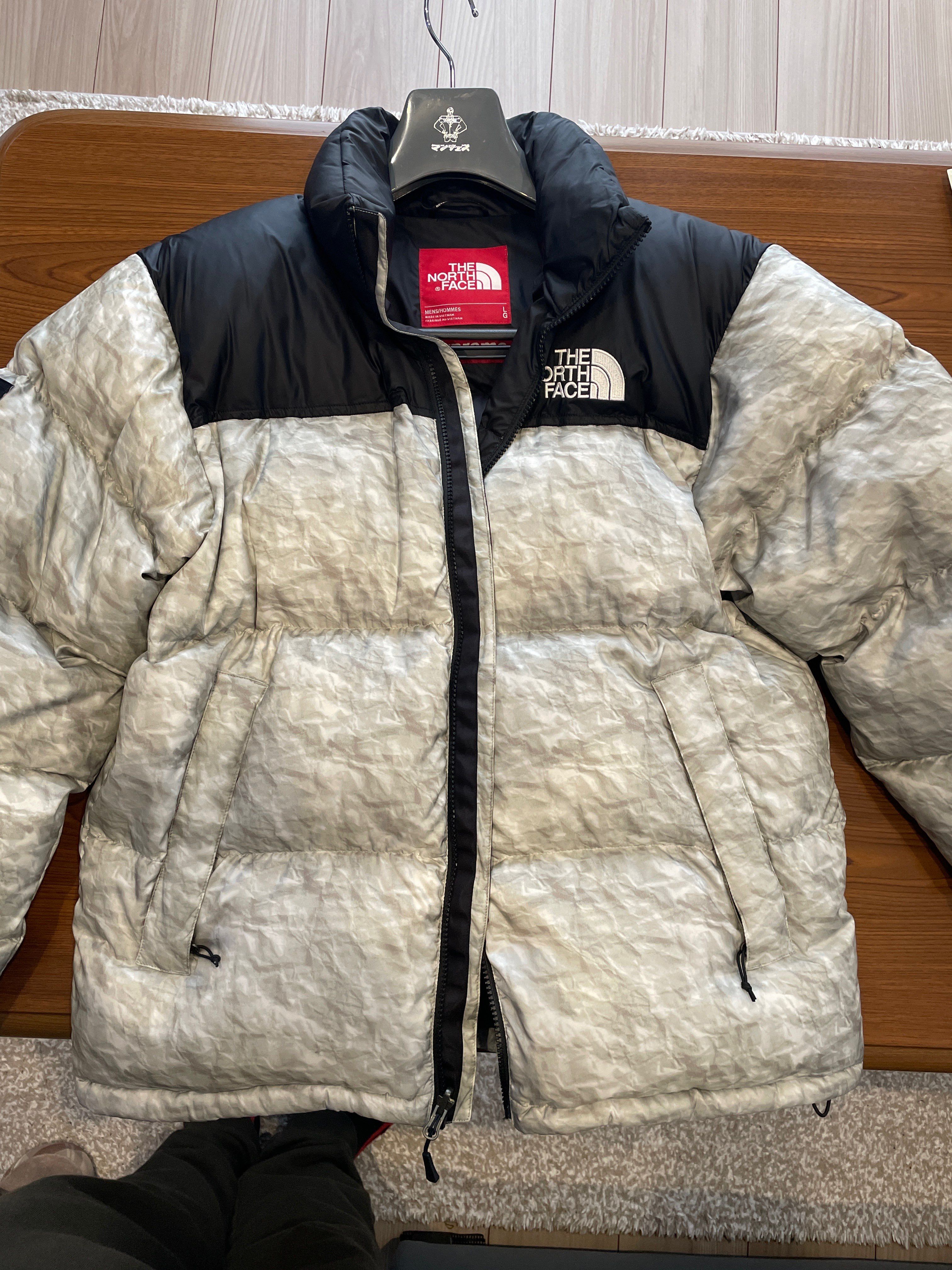 Supreme x The North Face Nuptse Jacket "White Paper Print"