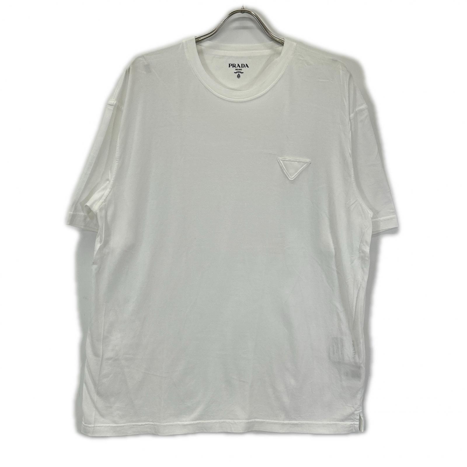 プラダ 22年 UJN852 ホワイト コットン Tシャツ XL