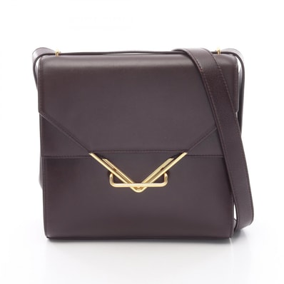 ボッテガヴェネタ BOTTEGA VENETA ザ クリップ ショルダーバッグ バッグ レザー レディース ボルドー系 【中古】