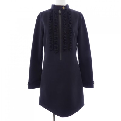 ルイヴィトン LOUIS VUITTON ラッフルトリムロングスリーブテクニカルジャージードレス FUDS12G72 ワンピース