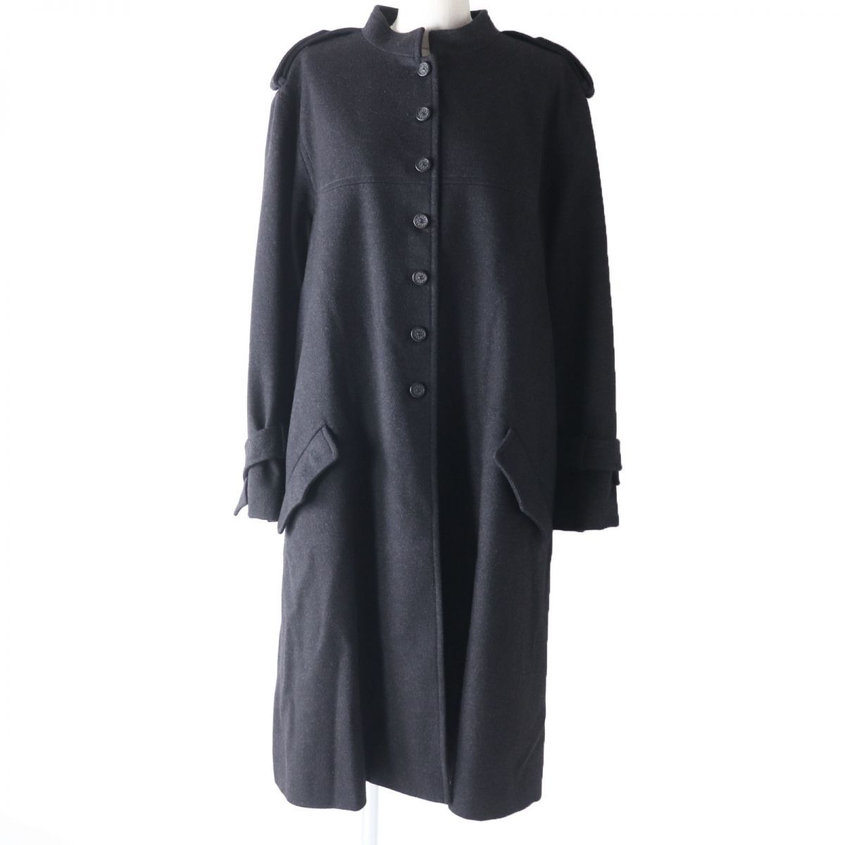 シャネル コート チャコールグレー レディース 42 P26790V15124