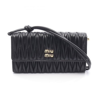 ミュウ ミュウ Miu Miu マテラッセ 2WAY ショルダーバッグ バッグ レザー レディース ブラック系 5MT025AFPPF0002 【新品】