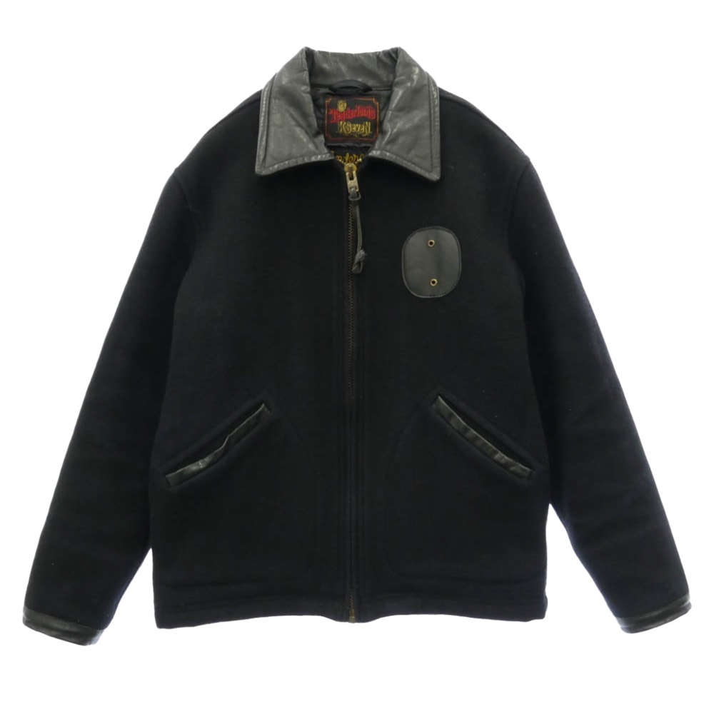 TENDERLOIN テンダーロイン T-POLICEMAN JKT 2nd ポリスマン ウール 襟レザー ジャケット ブラック系 S【中古】