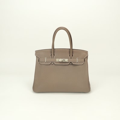 エルメス HERMES バーキン30 バッグ トートバッグ トゴ エトゥープ Etoupe グレー Gray シルバー金具 ハンドバッグ