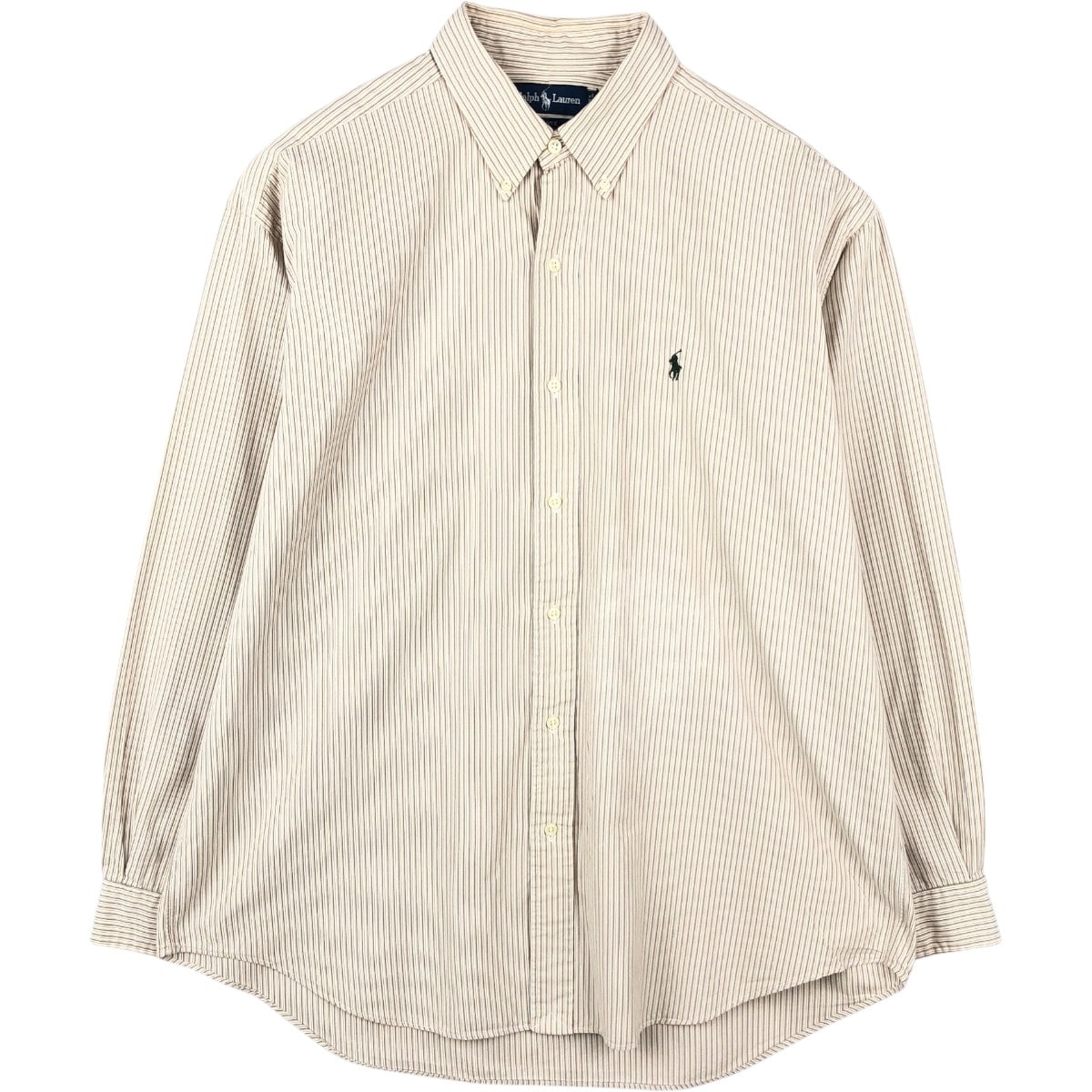 古着 ラルフローレン Ralph Lauren BLAKE マルチストライプ 長袖 ボタンダウンストライプシャツ メンズXL相当/eaa661349