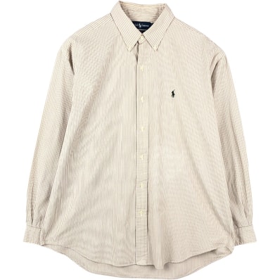 古着 ラルフローレン Ralph Lauren BLAKE マルチストライプ 長袖 ボタンダウンストライプシャツ メンズXL相当/eaa661349