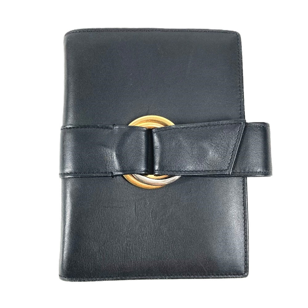 カルティエ CARTIER トリニティ ロゴ システム手帳 ステーショナリー 手帳カバー レザー ブラック