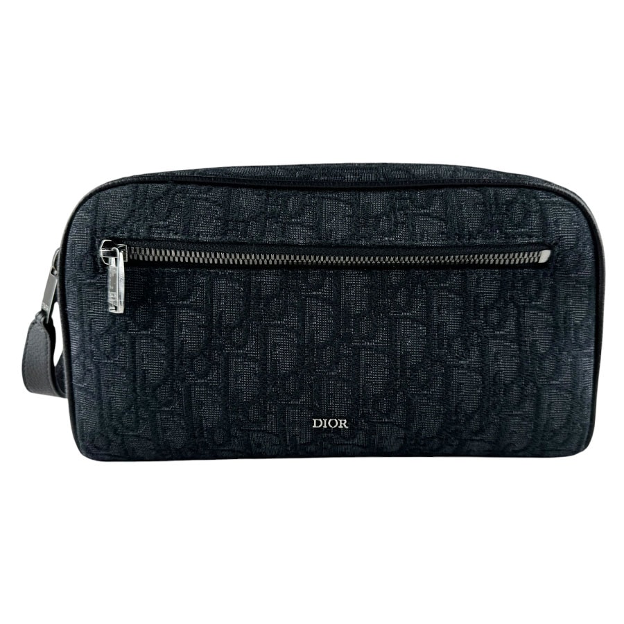 クリスチャンディオール Christian Dior ハンドバッグ セカンドバッグ キャンバス ブラック メンズ【中古】 z10453