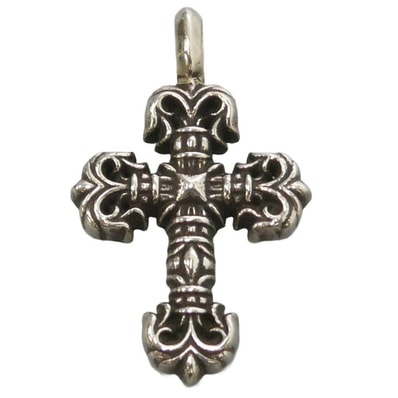 CHROME HEARTS クロムハーツ(原本無) CHARM FILIGREE TINY タイニー フィリグリー クロス チャーム ペンダントトップ シルバー系【中古】