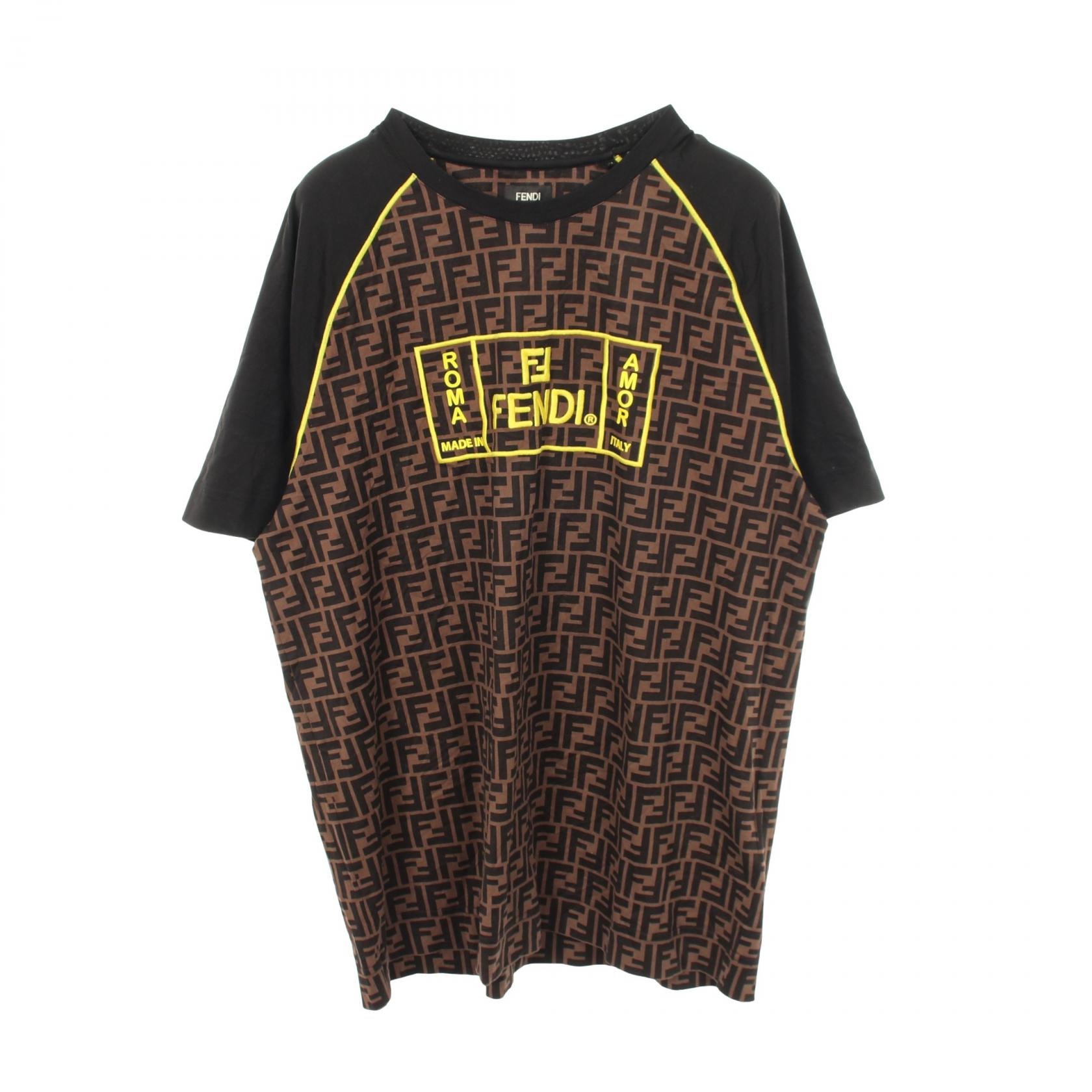 フェンディ FENDI ズッカ クルーネック 半袖Tシャツ 衣料品 トップス コットン メンズ マルチカラー 【中古】