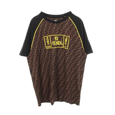 フェンディ FENDI ズッカ クルーネック 半袖Tシャツ 衣料品 トップス コットン メンズ マルチカラー 【中古】