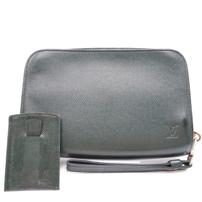 LOUIS VUITTON(ルイ・ヴィトン)バイカル ヴィンテージ セカンドバッグ クラッチバッグ タイガ レザー エピセア ダークグリーン メンズ ストラップ付き M30184【中古】