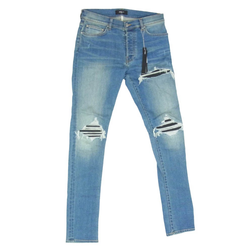 AMIRI アミリ PXMD001 MX1 ダメージ加工 ボタンフライ スリム スキニー デニムパンツ ジーンズ インディゴブルー系 32【中古】