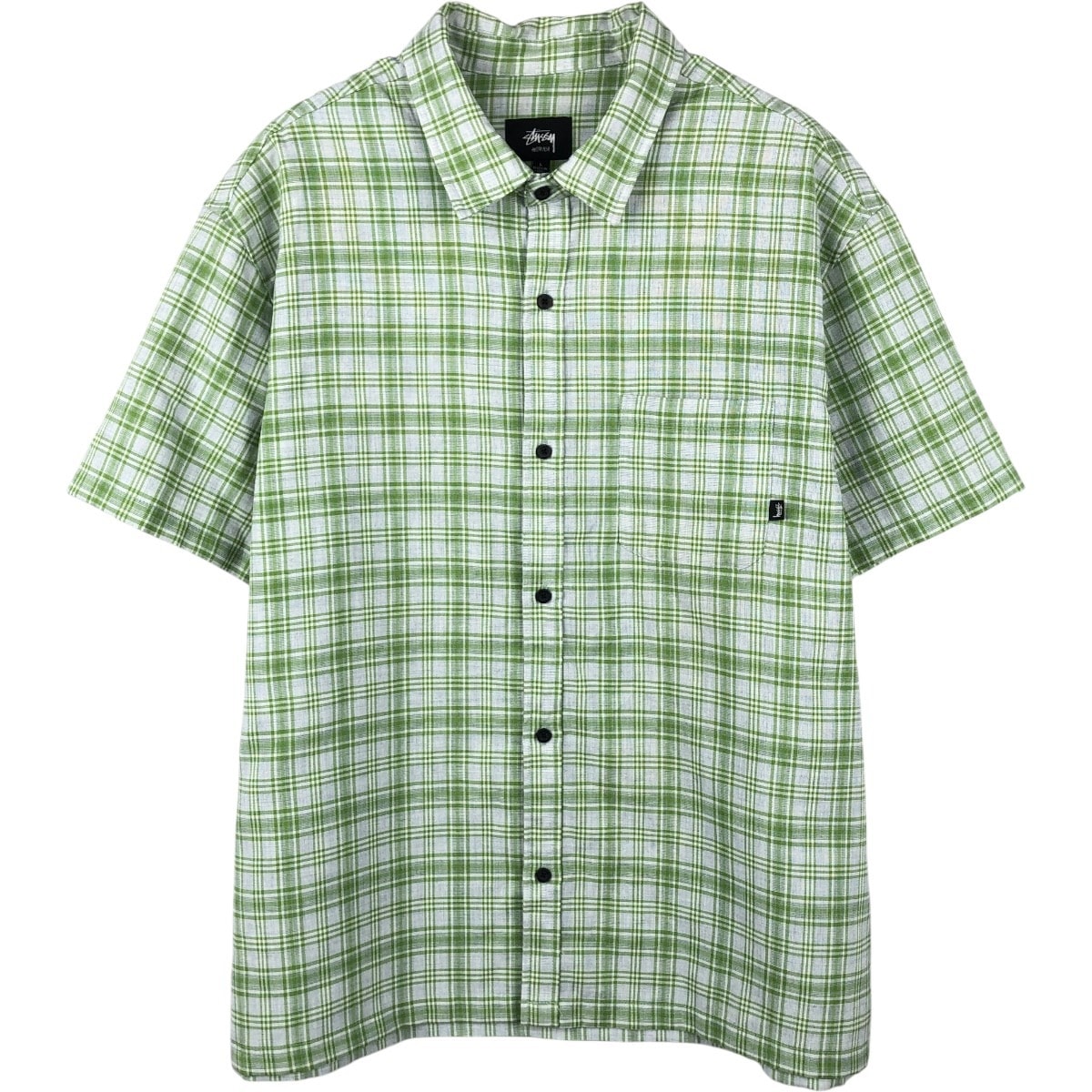 古着 ステューシー STUSSY 半袖 チェックシャツ メンズL相当/eaa660996