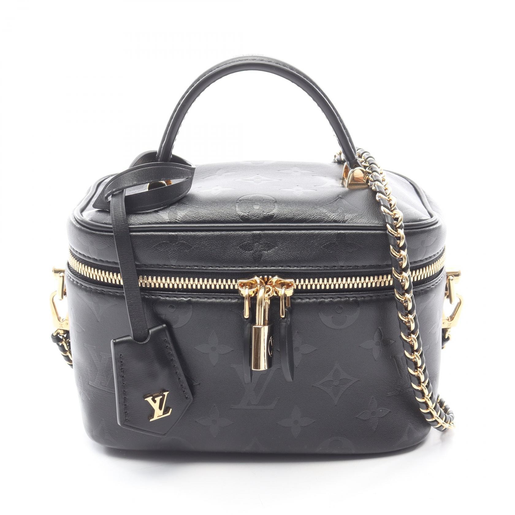 ルイ・ヴィトン LOUIS VUITTON ヴァニティPM ハンドバッグ バッグ レザー モノグラム・インク ブラック ノワール レディース ブラック系 M57118 【中古】