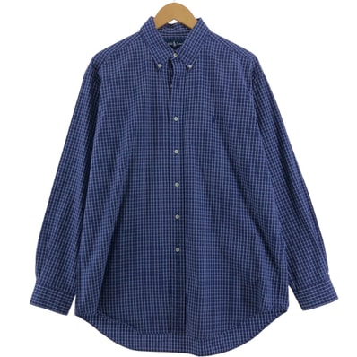 古着 ラルフローレン Ralph Lauren BLAKE 長袖 ボタンダウンチェックシャツ メンズL相当/eaa492385