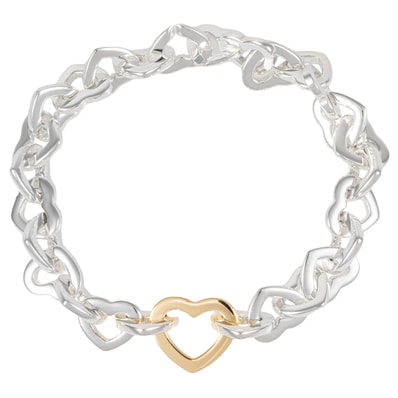 TIFFANY&Co. ティファニー ハートリンク ブレスレット スターリングシルバー K18YG シルバー ゴールド【中古】